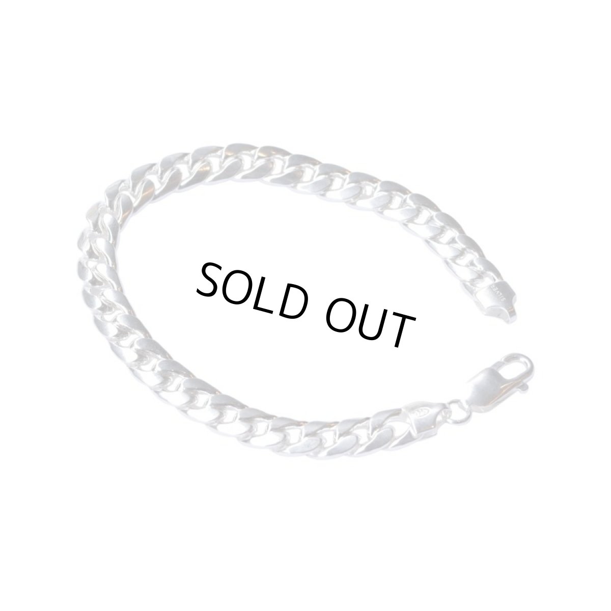 画像1: 925 Sterling Silver 7.5mm Chain Bracelet - Miami Cuban (1)