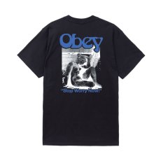 画像1: OBEY Stop Worry Now Tee - Black Faded Wash (1)
