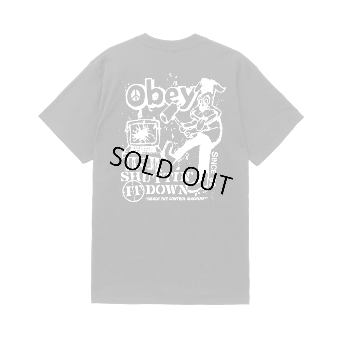 画像1: OBEY Smash The Control Tee - Vintage Black / オベイ (1)