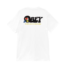 画像1: OBEY Earth Drop Out Tee - White Faded Wash (1)
