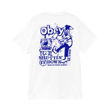 画像1: OBEY Smash The Control Tee - White Faded Wash (1)