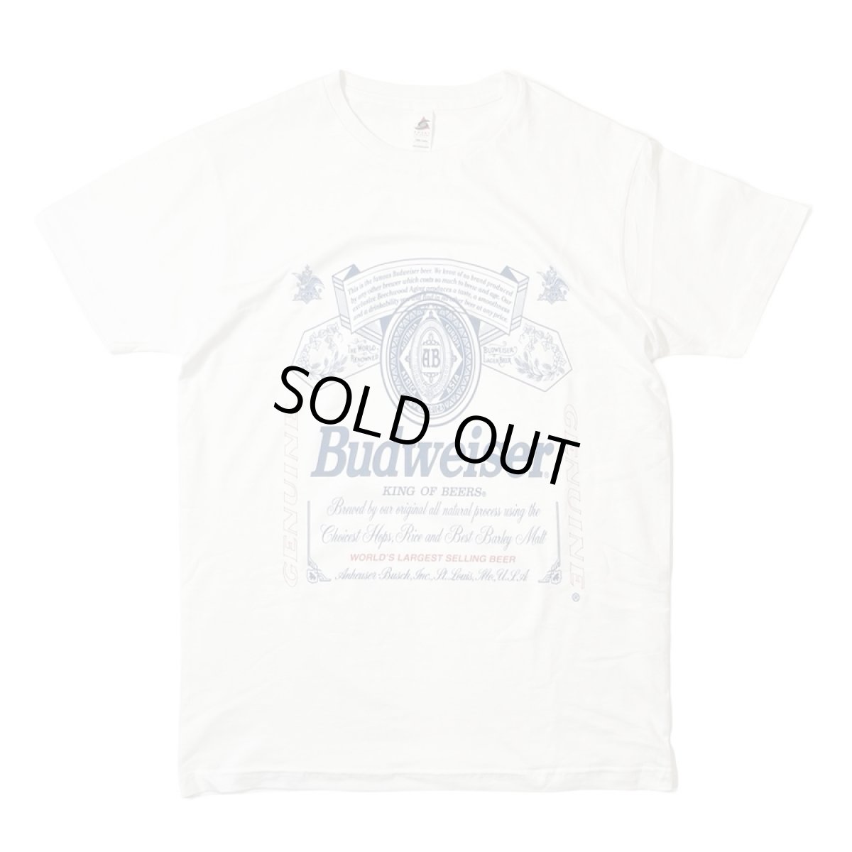 画像1: Budweiser Bud Beer #M7182 T-Shirts White (1)