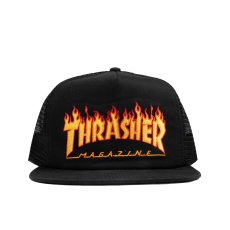 画像1: Thrasher Flame Trucker Hat - Black (1)