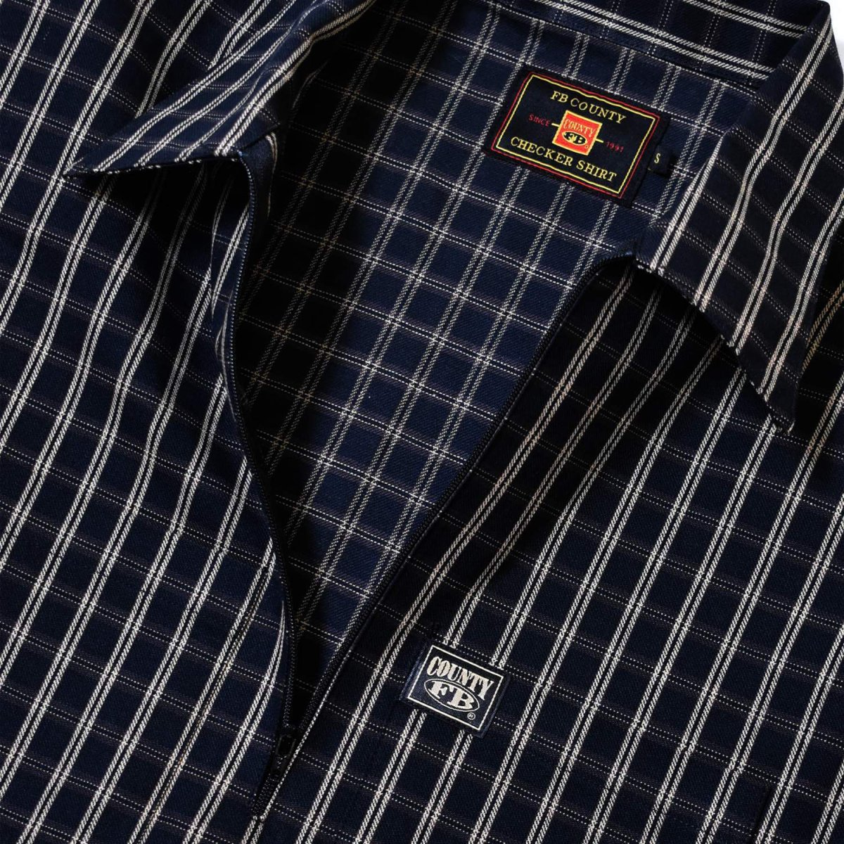 画像4: FB County S/S Heavyweight Vintage 1/2 Zip Shirts - Black/Tan (4)