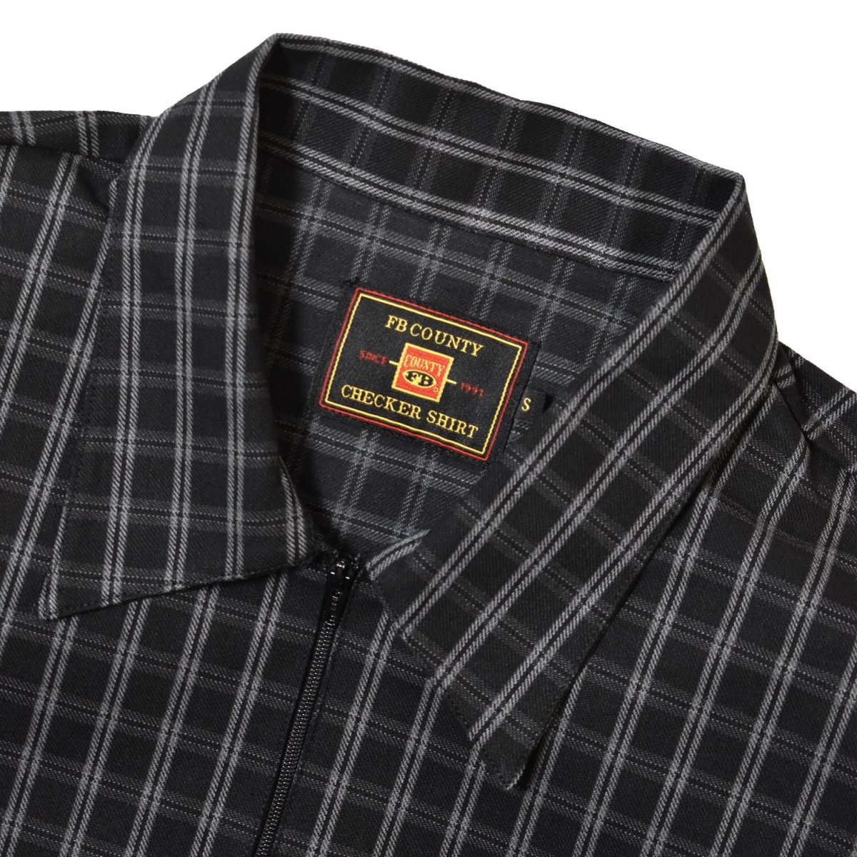 画像3: FB County S/S Heavyweight Vintage 1/2 Zip Shirts - Black/Grey (3)