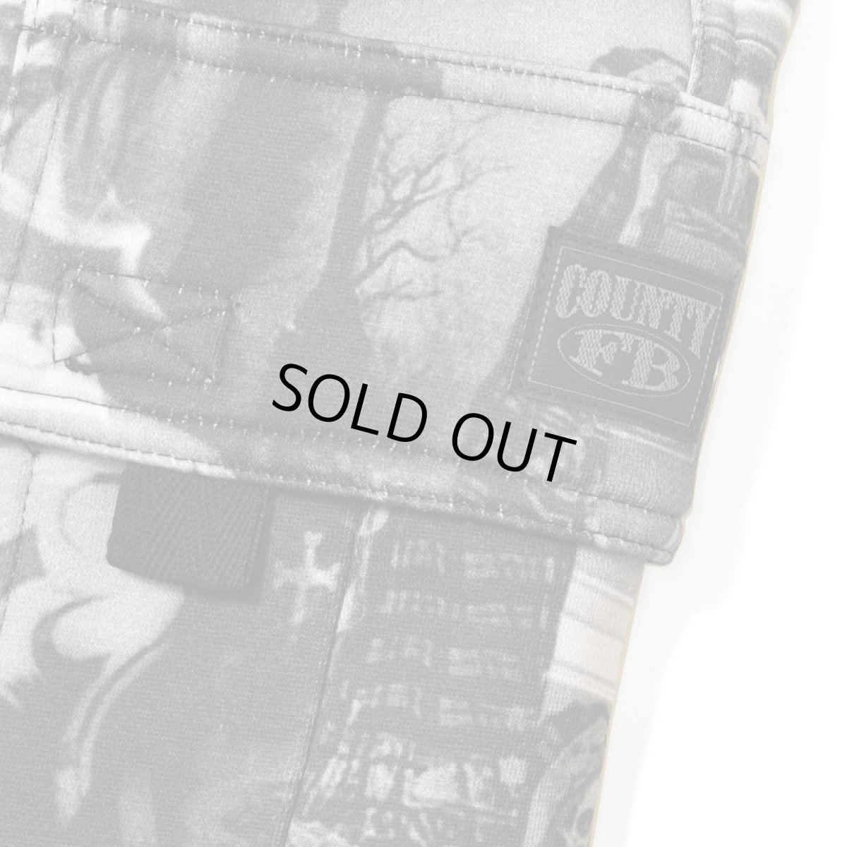 画像5: FB County Laser Print Fleece Cargo Shorts - Black (5)