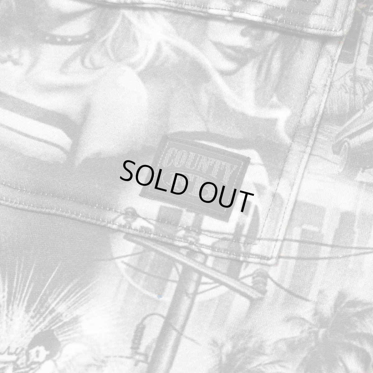 画像4: FB County Laser Print Fleece Cargo Shorts - Black (4)