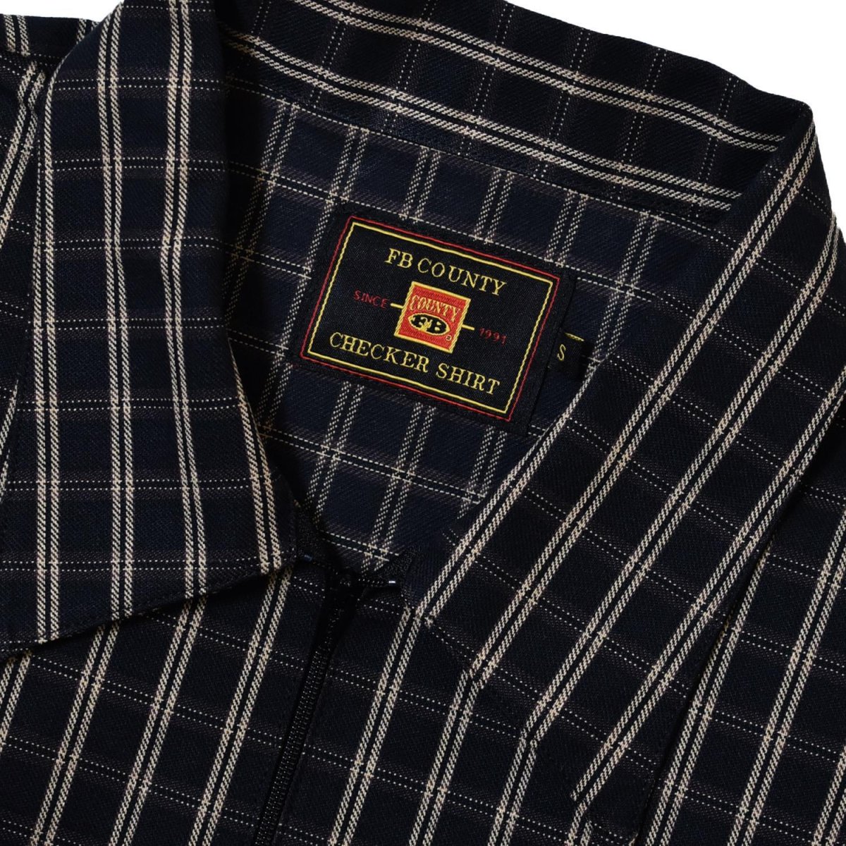 画像3: FB County S/S Heavyweight Vintage 1/2 Zip Shirts - Black/Tan (3)