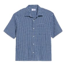 画像1: Old Navy S/S Seersucker Check Shirts - Blue (1)