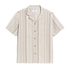 画像1: Old Navy S/S Linen Stripe Shirts - Khaki/Gray/Natural (1)