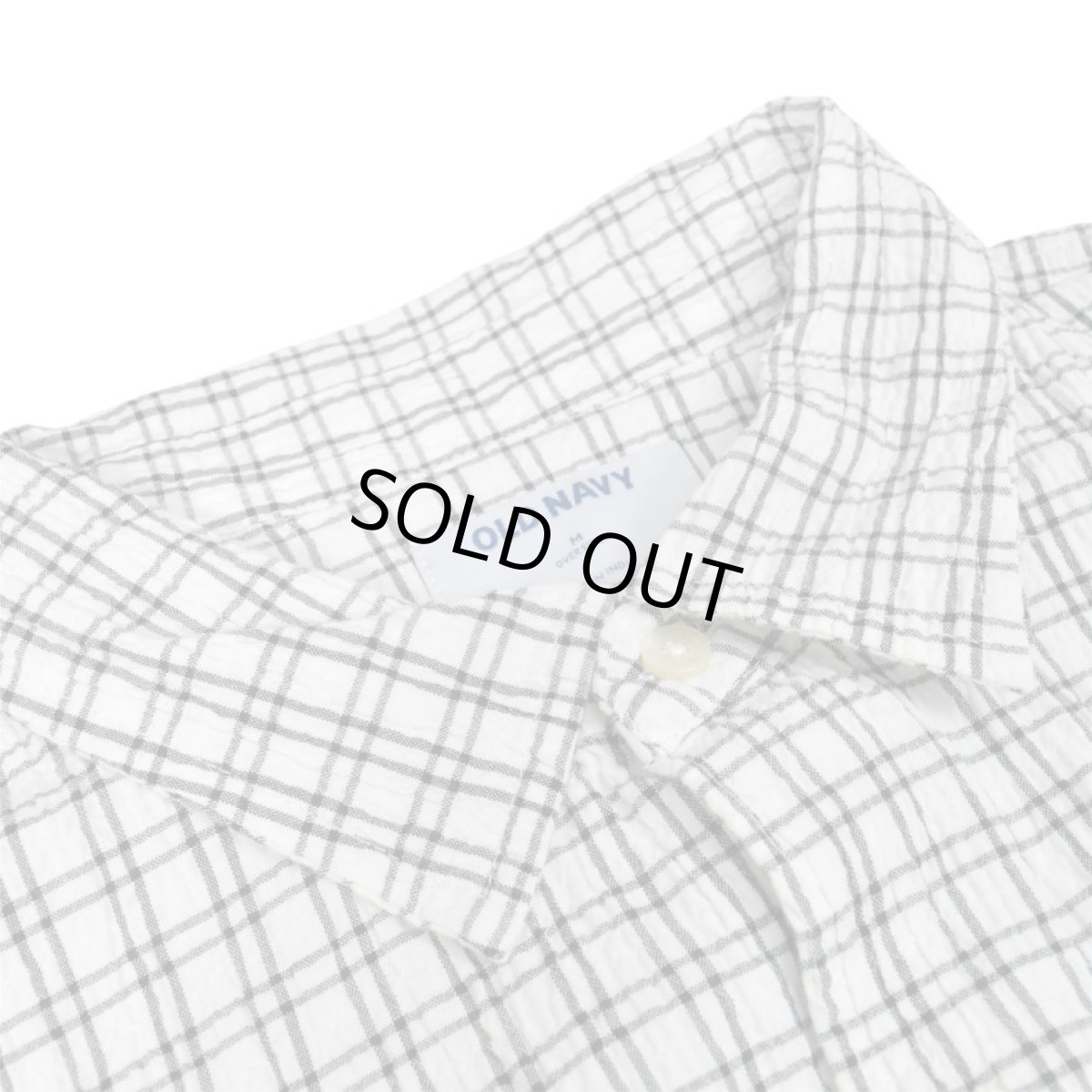 画像2: Old Navy S/S Seersucker Check Shirt - White (2)