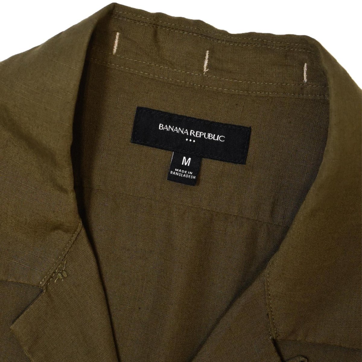 画像2: Banana Republic S/S Linen Shirts - Olive (2)