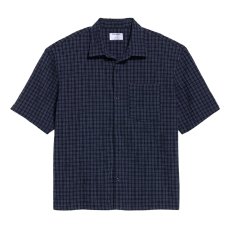 画像1: Old Navy S/S Seersucker Check Shirts - Navy (1)