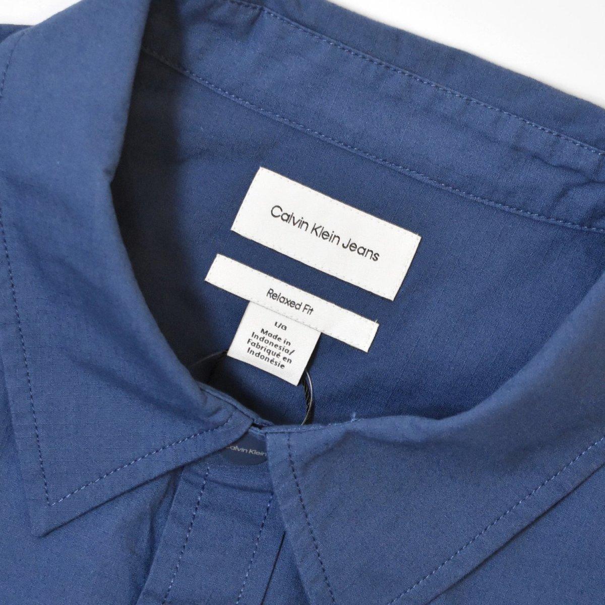 画像2: Calvin Klein L/S Relaxed Fit Ripstop Shirts - Navy (2)