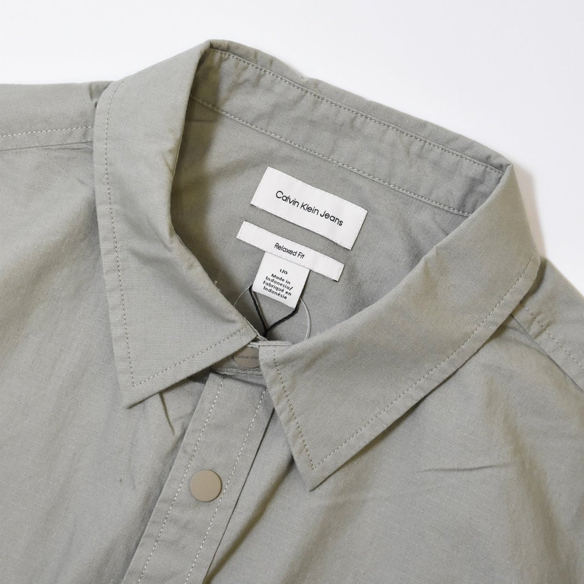 画像2: Calvin Klein L/S Relaxed Fit Ripstop Shirts - Khaki (2)