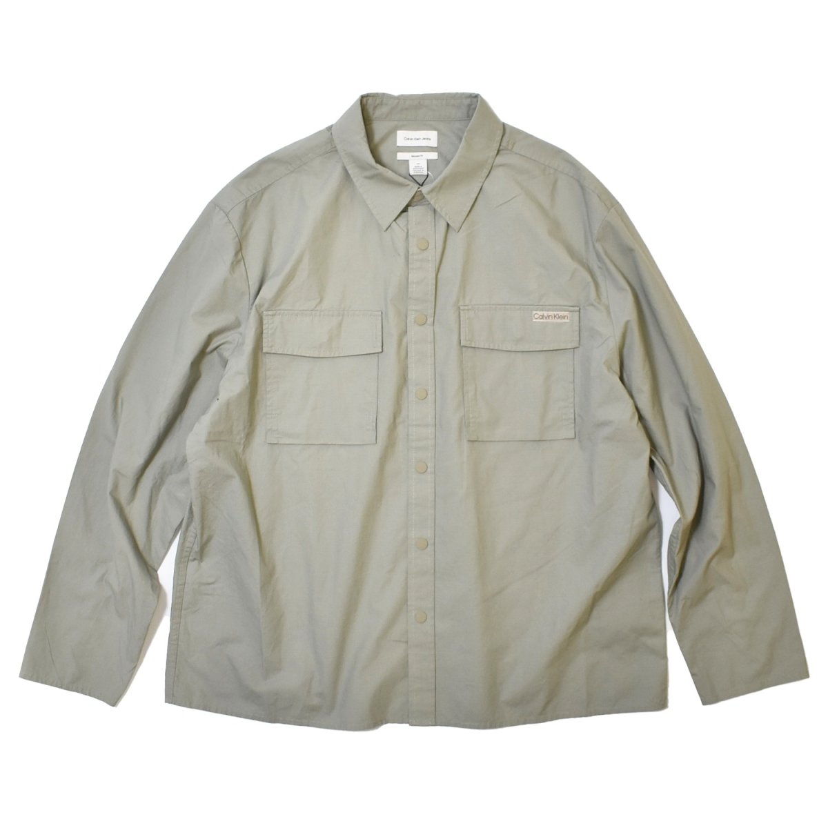 画像1: Calvin Klein L/S Relaxed Fit Ripstop Shirts - Khaki (1)