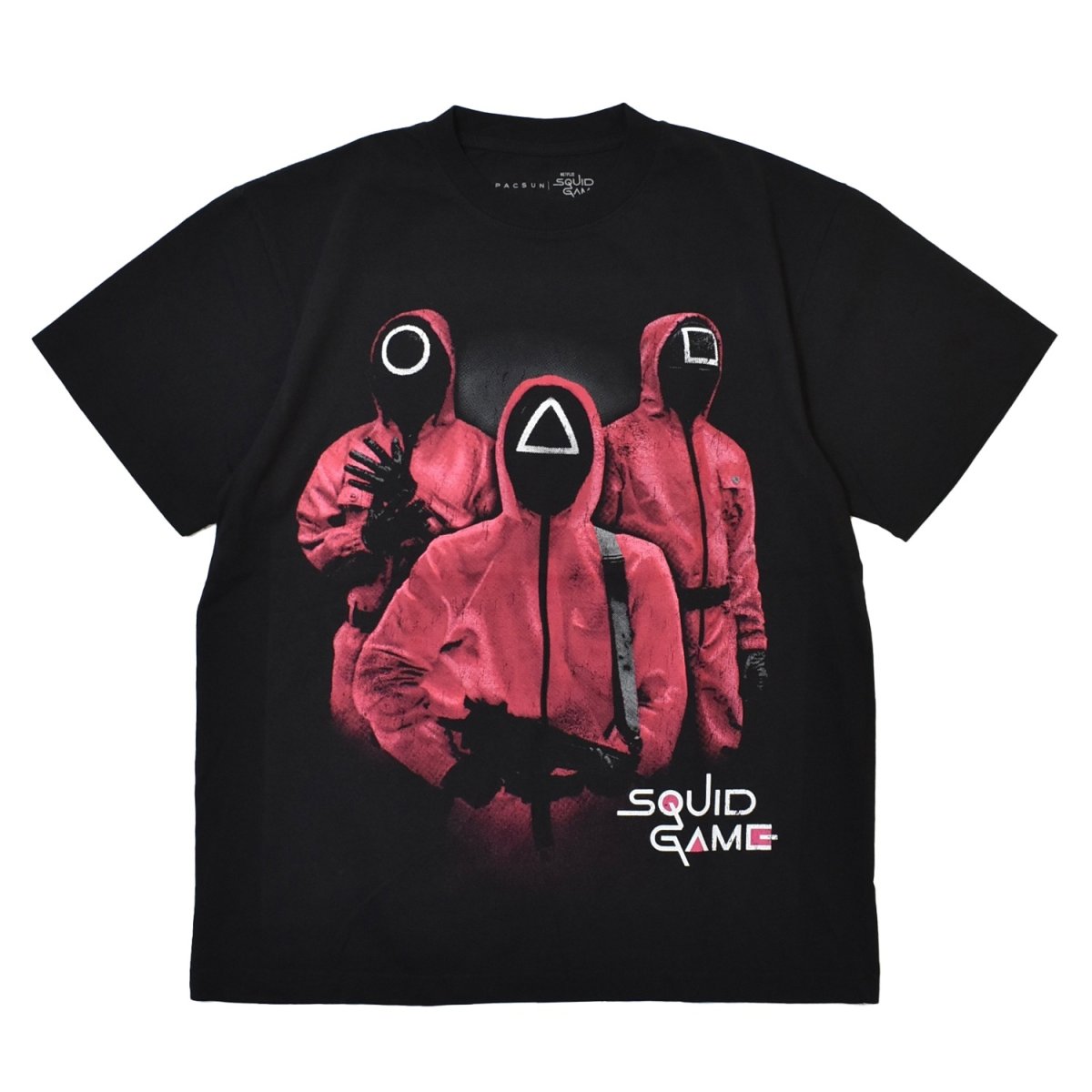 画像1: Squid Game Pink Guards Tee - Black (1)