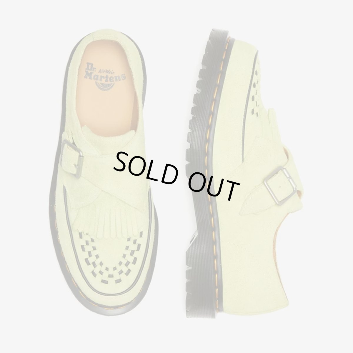画像3: Dr.Martens Ramsey Suede Kiltie Buckle Creepers - Lime Green (3)