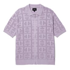 画像1: HUF Monogram Jacquard Zip Sweater - Lavender (1)