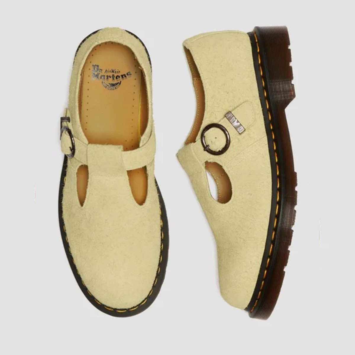 画像5: Dr.Martens T Bar Napped Suede Shoes - Hazy Yellow (5)