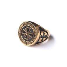 画像1: Knight Templar Cross Ring - Gold/Black (1)