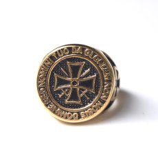 画像2: Knight Templar Cross Ring - Gold/Black (2)