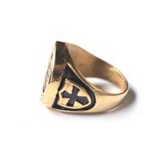 画像3: Knight Templar Cross Ring - Gold/Black (3)