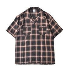 画像1: PRO CLUB Comfort Ombre Checker S/S Shirts - Brown (1)