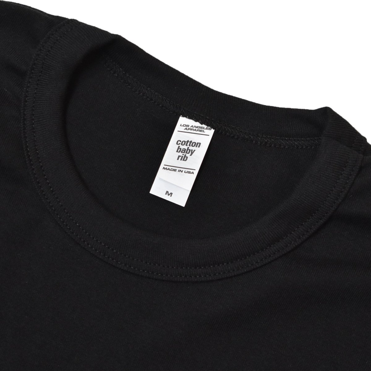 画像2: Los Angeles Apparel S/S Baby Rib Fitted Tee - Black (2)