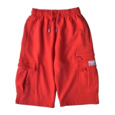 画像1: PRO CLUB OG Cargo Sweat Shorts - Red (1)