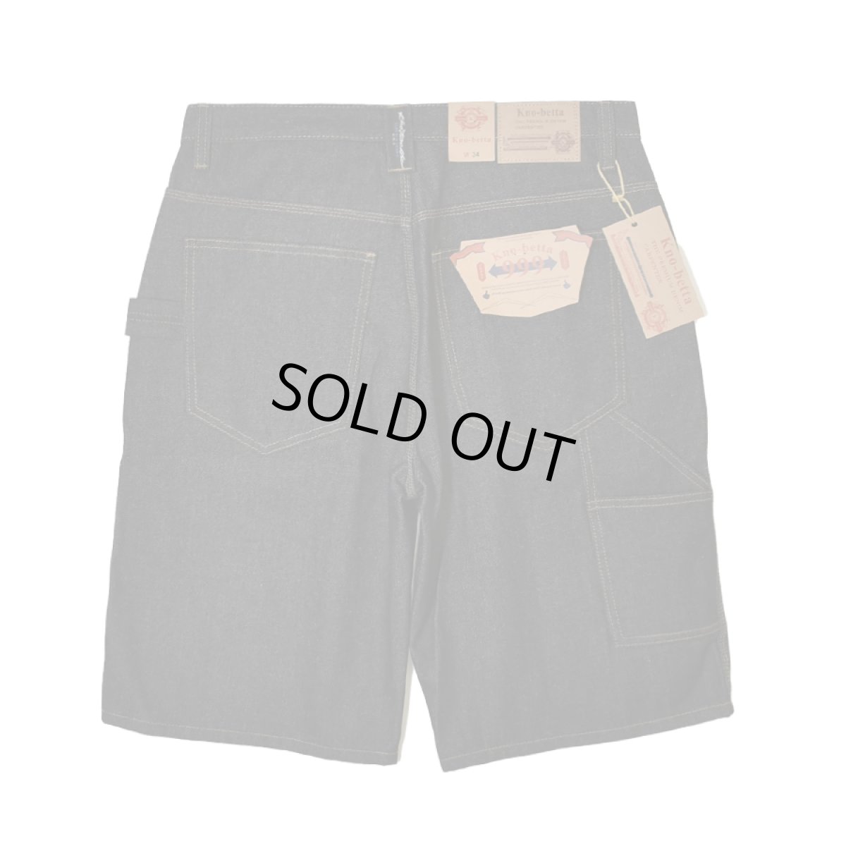 画像1: Kno-betta #999 Baggy Denim Painter Shorts - Raw Black (1)