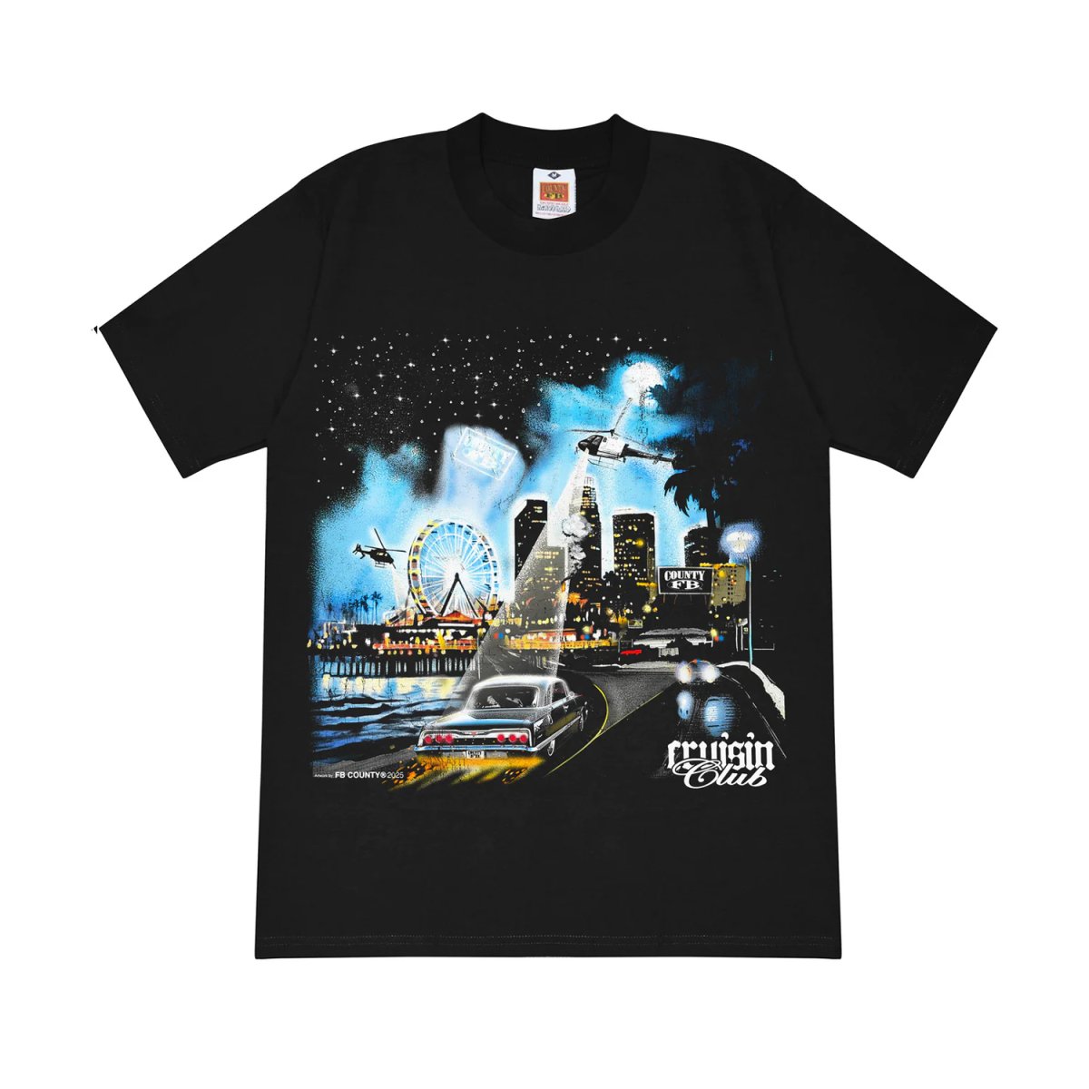画像1: FB County Cruisin Club Graphic Heavy Hard Tee - Black (1)
