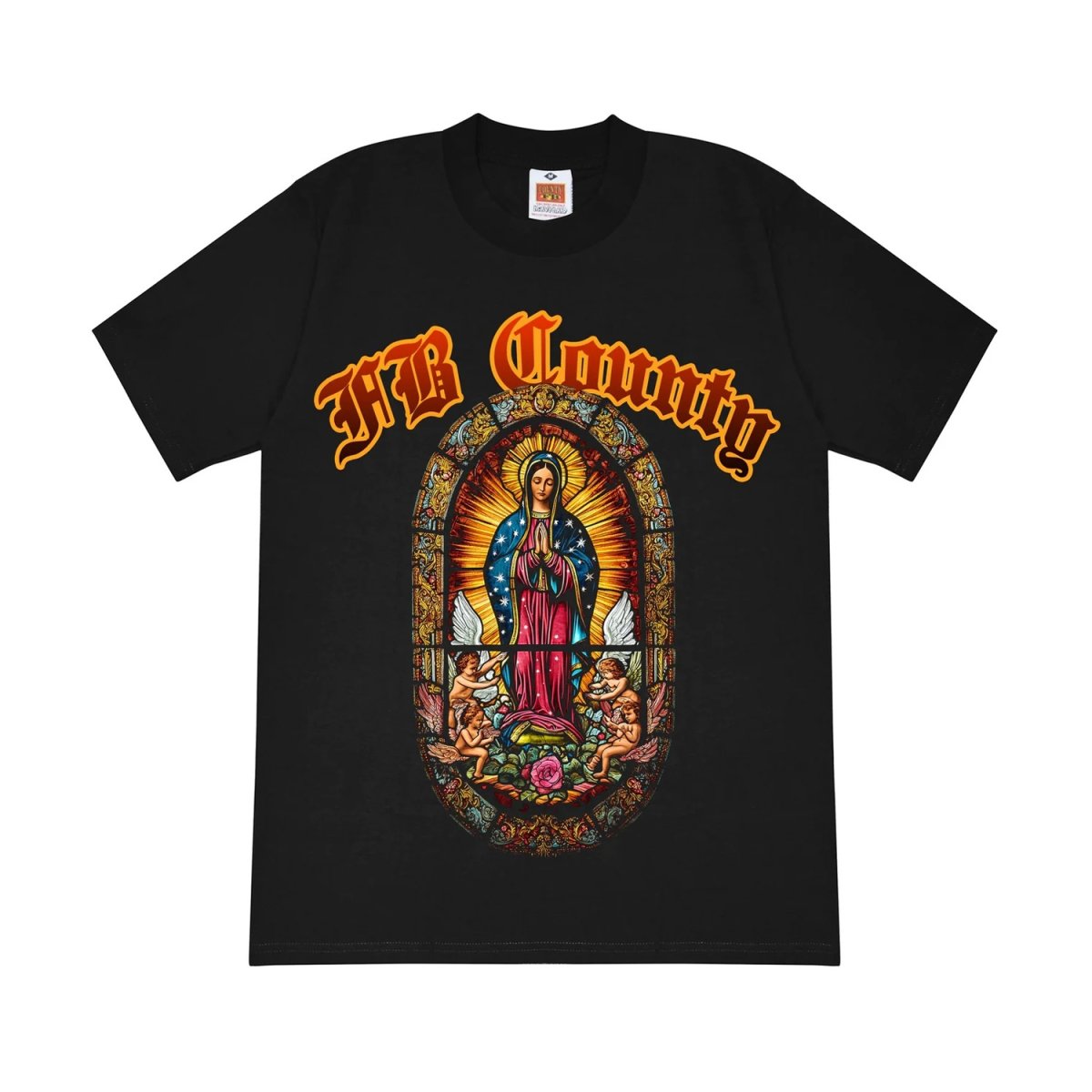 画像1: FB County Stain Glass Graphic Heavy Hard Tee - Black (1)