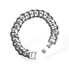 画像1: Cuban Link Chain Bracelet - Silver (1)