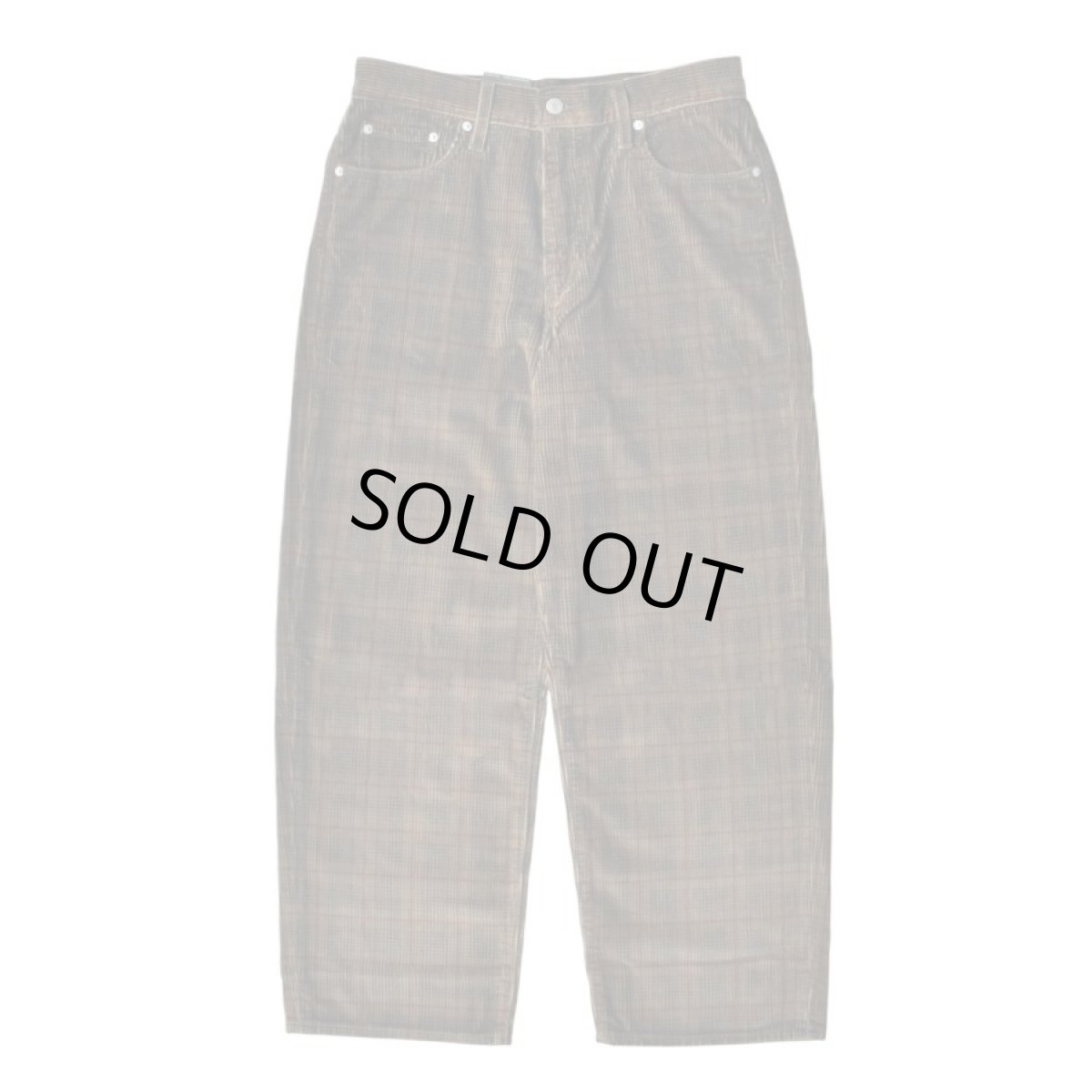 画像1: Levi's 578-0033 Baggy Plaid Corduroy Pants - Brown (1)
