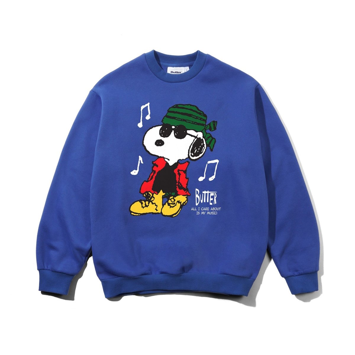 画像1: Butter Goods x Peanuts Music Crewneck Sweatshirts - Royal (1)