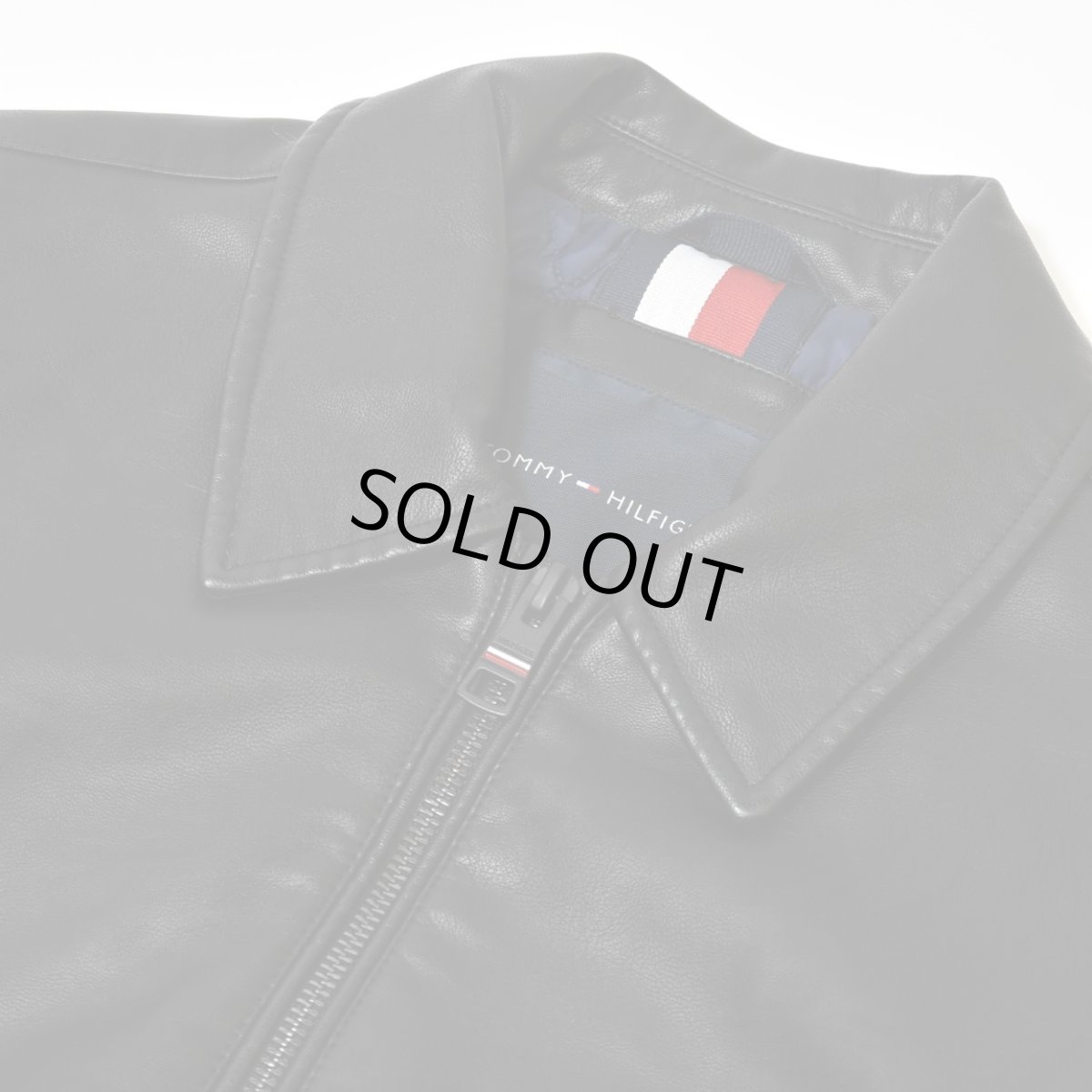 画像5: Tommy Hilfiger Faux Leather Military Bomber - Black (5)