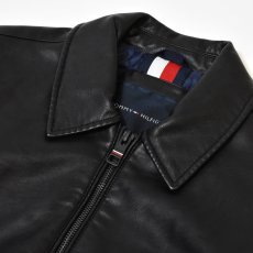 画像5: Tommy Hilfiger Faux Leather Military Bomber - Black (5)