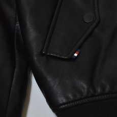 画像6: Tommy Hilfiger Faux Leather Military Bomber - Black (6)