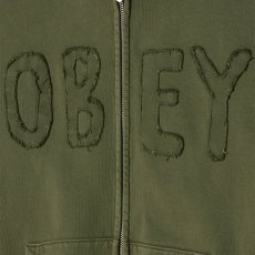 画像3: OBEY Hybrid Faded Zip Hood - Deep Lichen Green Faded Wash (3)