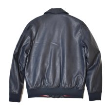 画像2: Tommy Hilfiger Faux Leather Military Bomber - Navy (2)