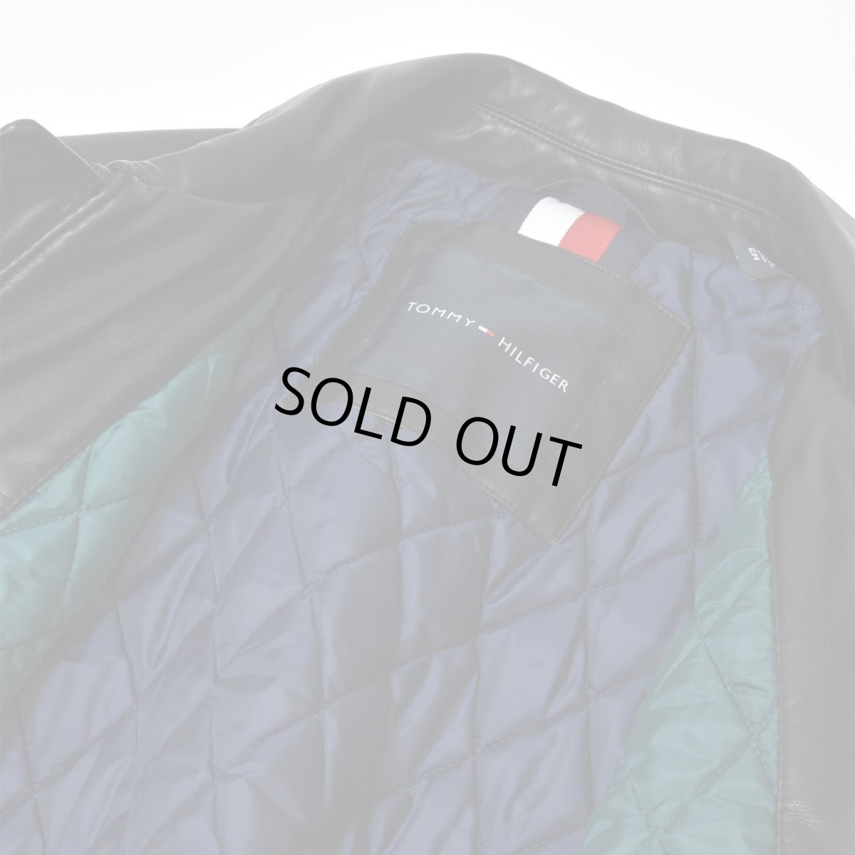 画像4: Tommy Hilfiger Faux Leather Military Bomber - Black (4)