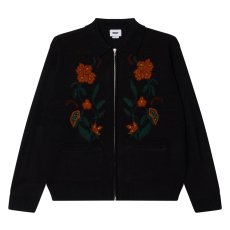 画像1: OBEY Floral Zip Cardigan - Black (1)