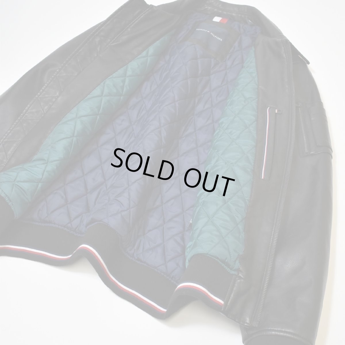 画像3: Tommy Hilfiger Faux Leather Military Bomber - Black (3)