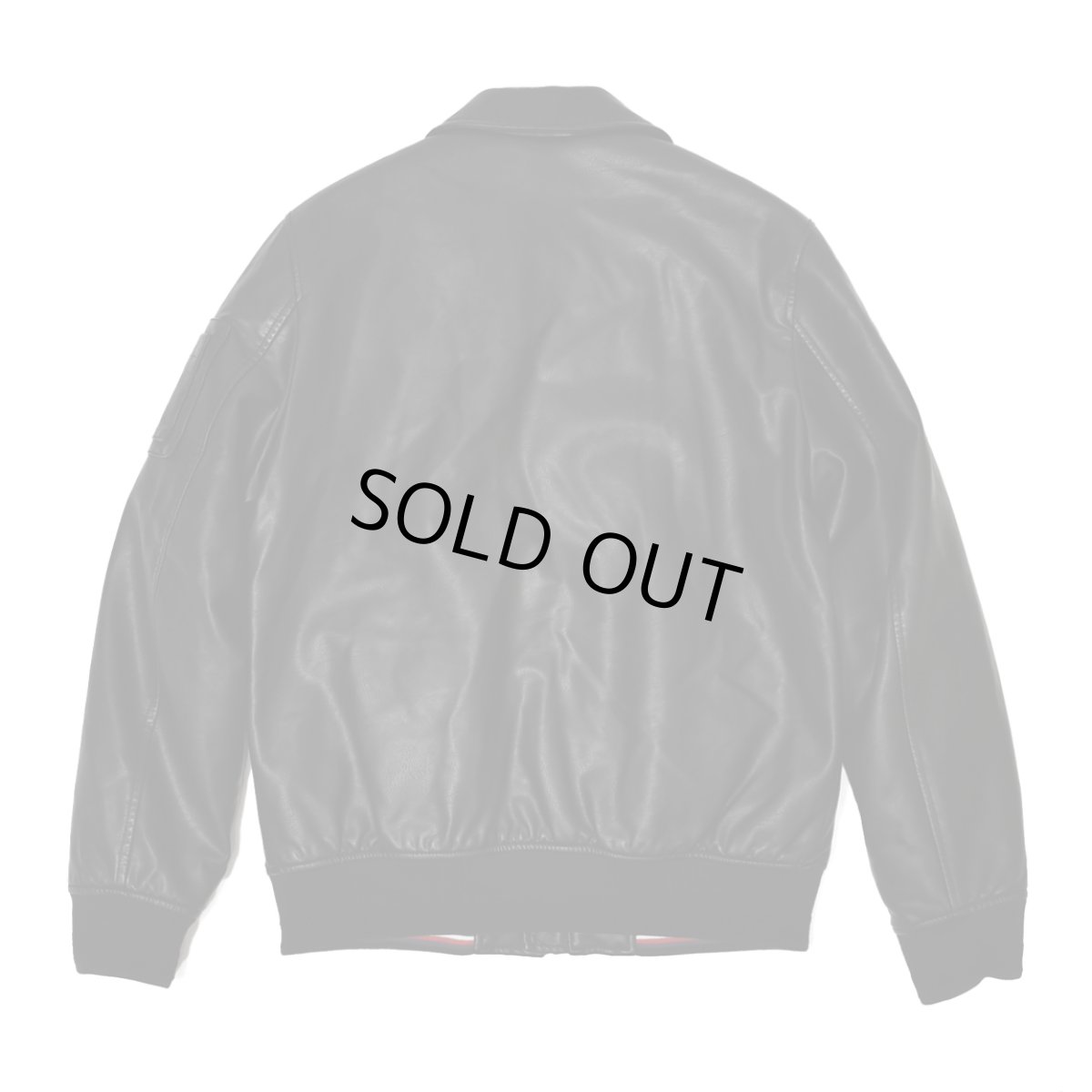 画像2: Tommy Hilfiger Faux Leather Military Bomber - Black (2)