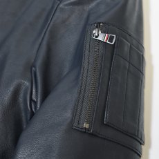 画像6: Tommy Hilfiger Faux Leather Military Bomber - Navy (6)