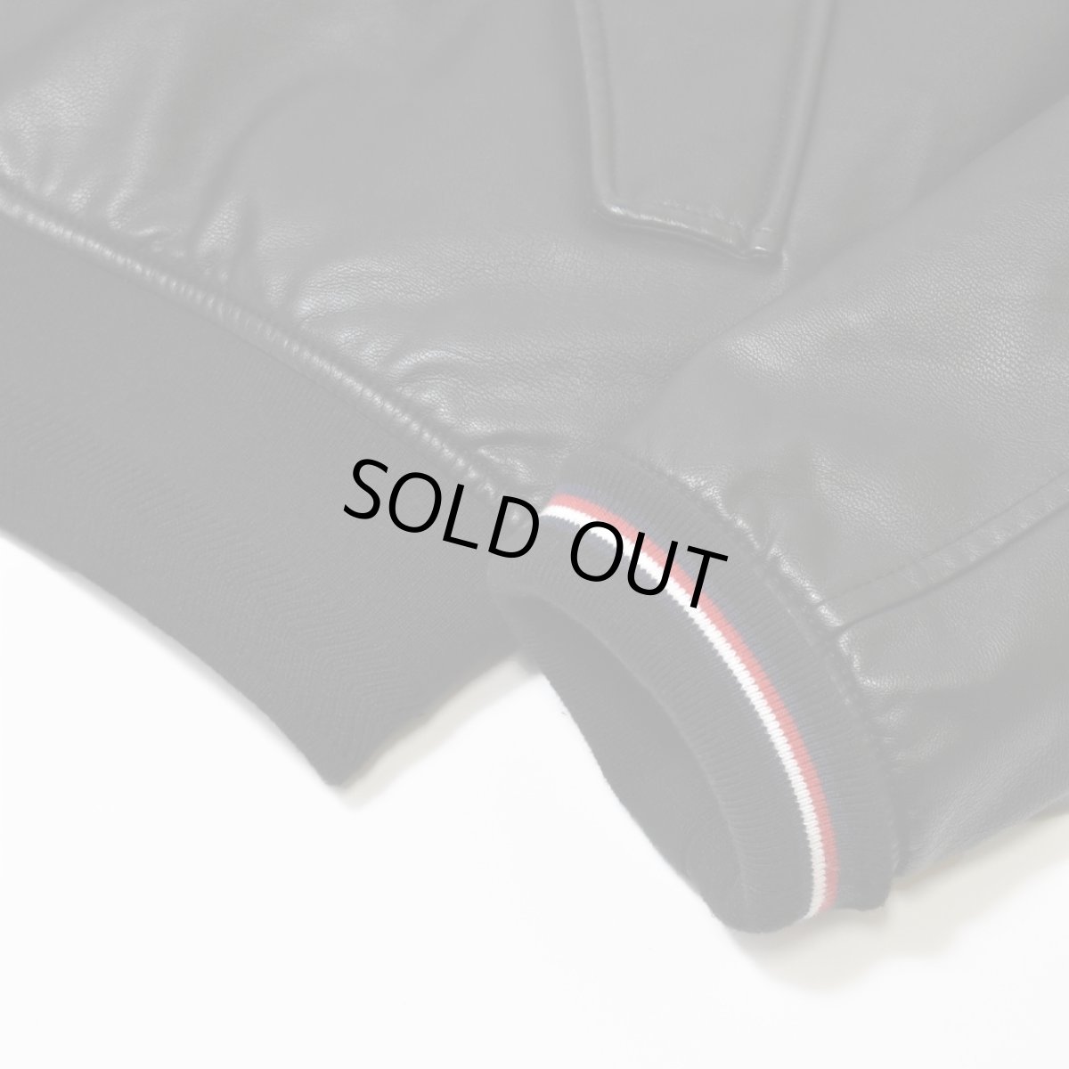 画像8: Tommy Hilfiger Faux Leather Military Bomber - Black (8)