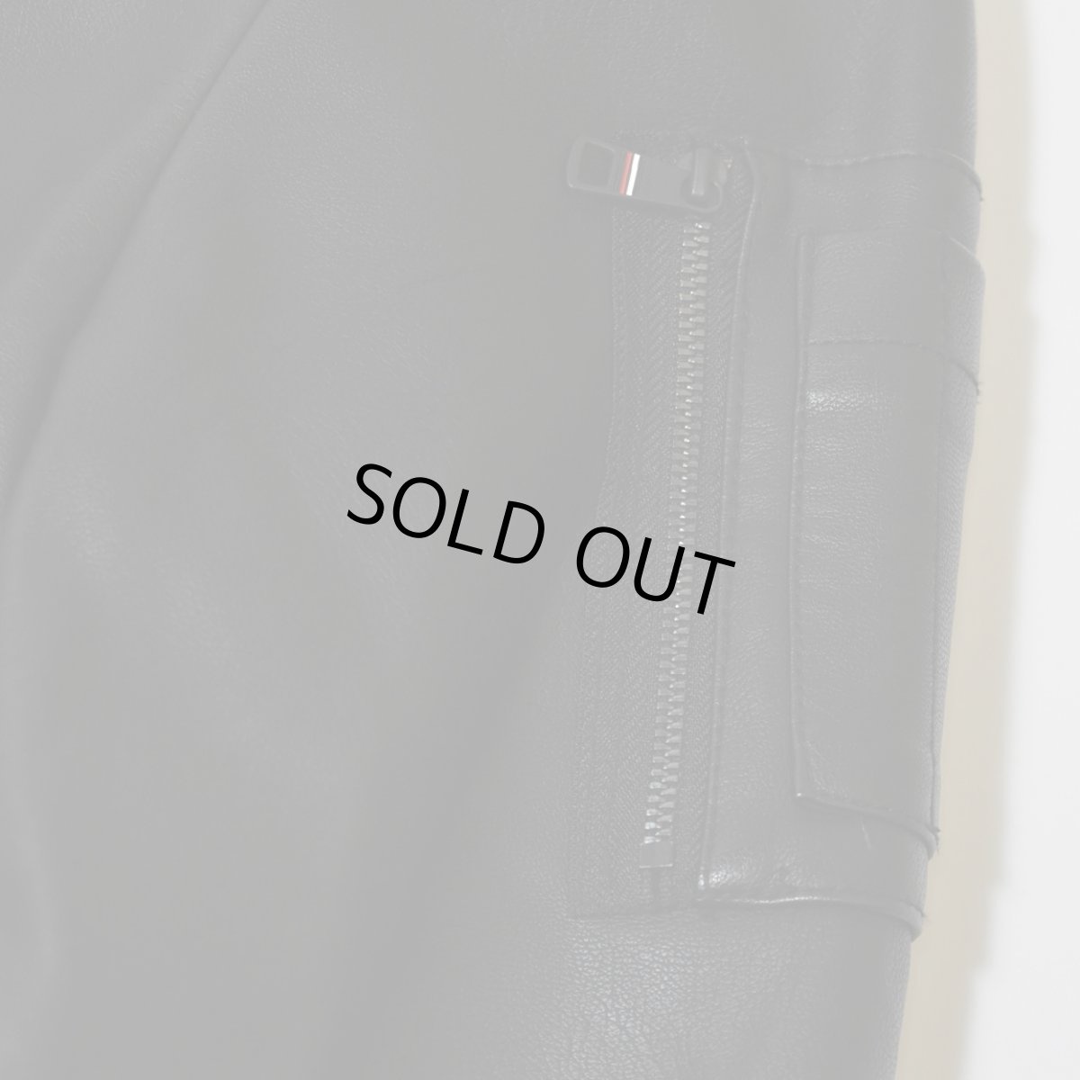 画像7: Tommy Hilfiger Faux Leather Military Bomber - Black (7)