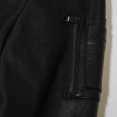 画像7: Tommy Hilfiger Faux Leather Military Bomber - Black (7)