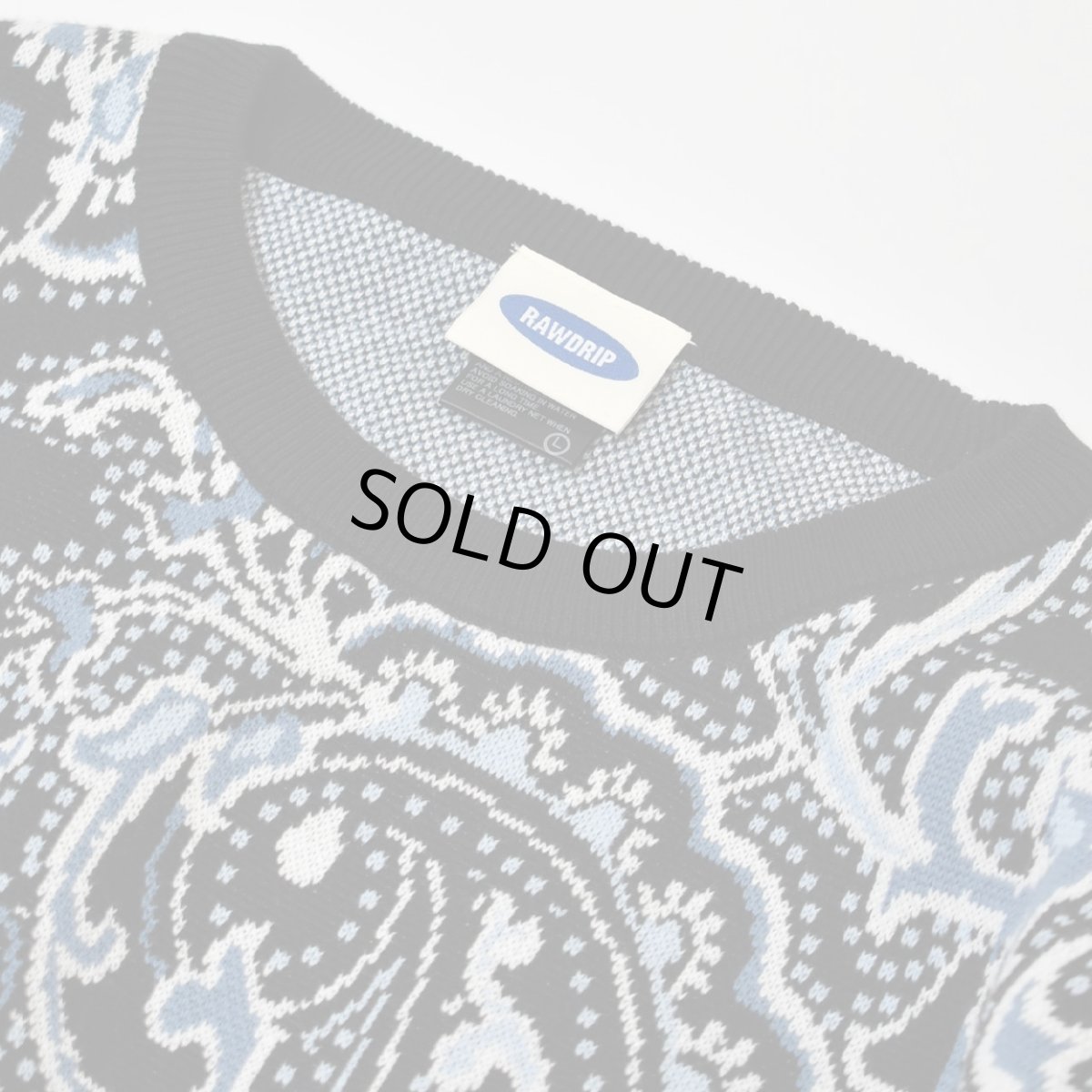 画像2: RAWDRIP Original Cotton Paisley Sweater - BlackｘBlue (2)